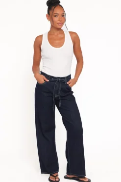 Clover Drawstring Wide Leg Jeans