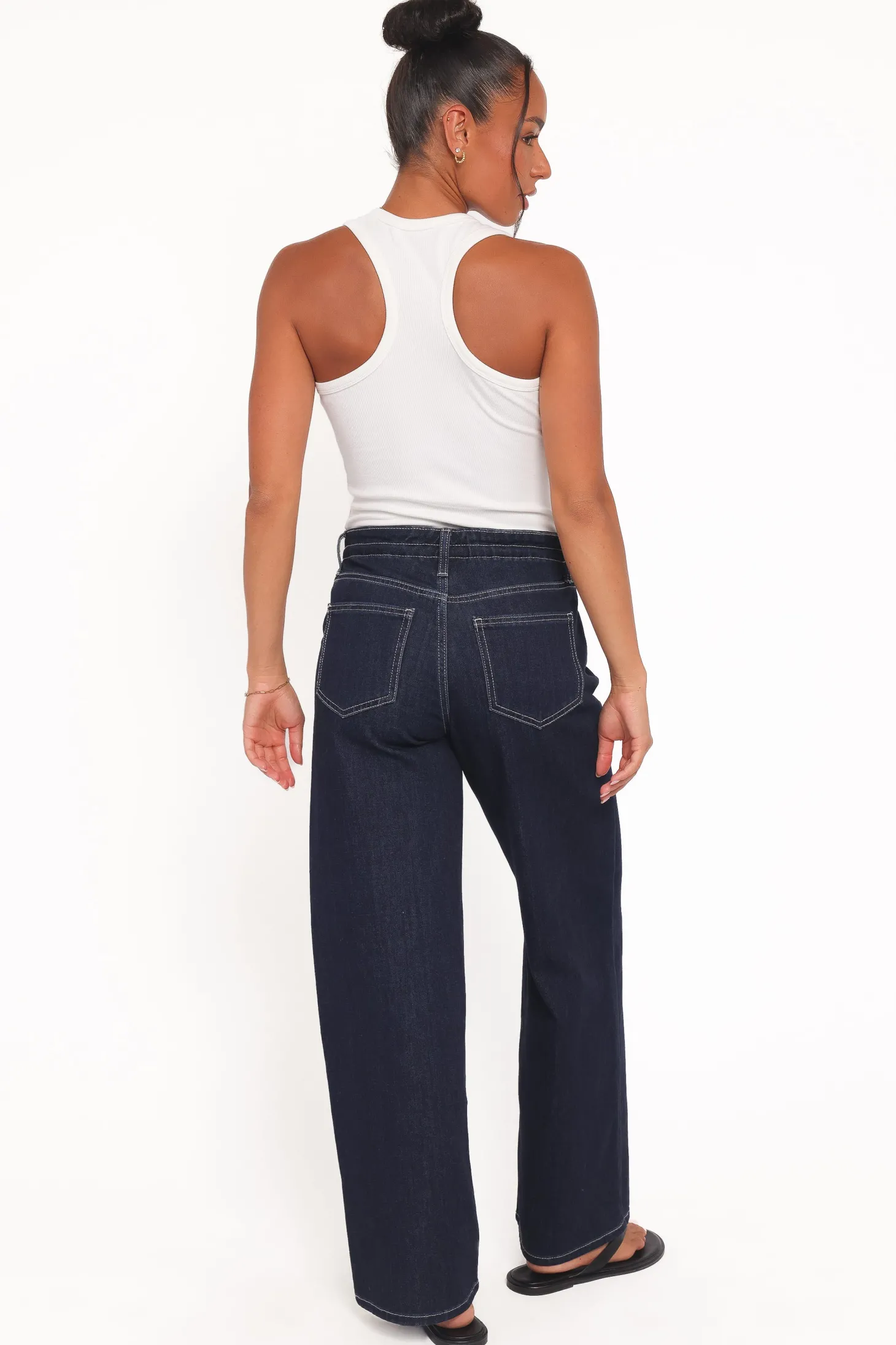 Clover Drawstring Wide Leg Jeans