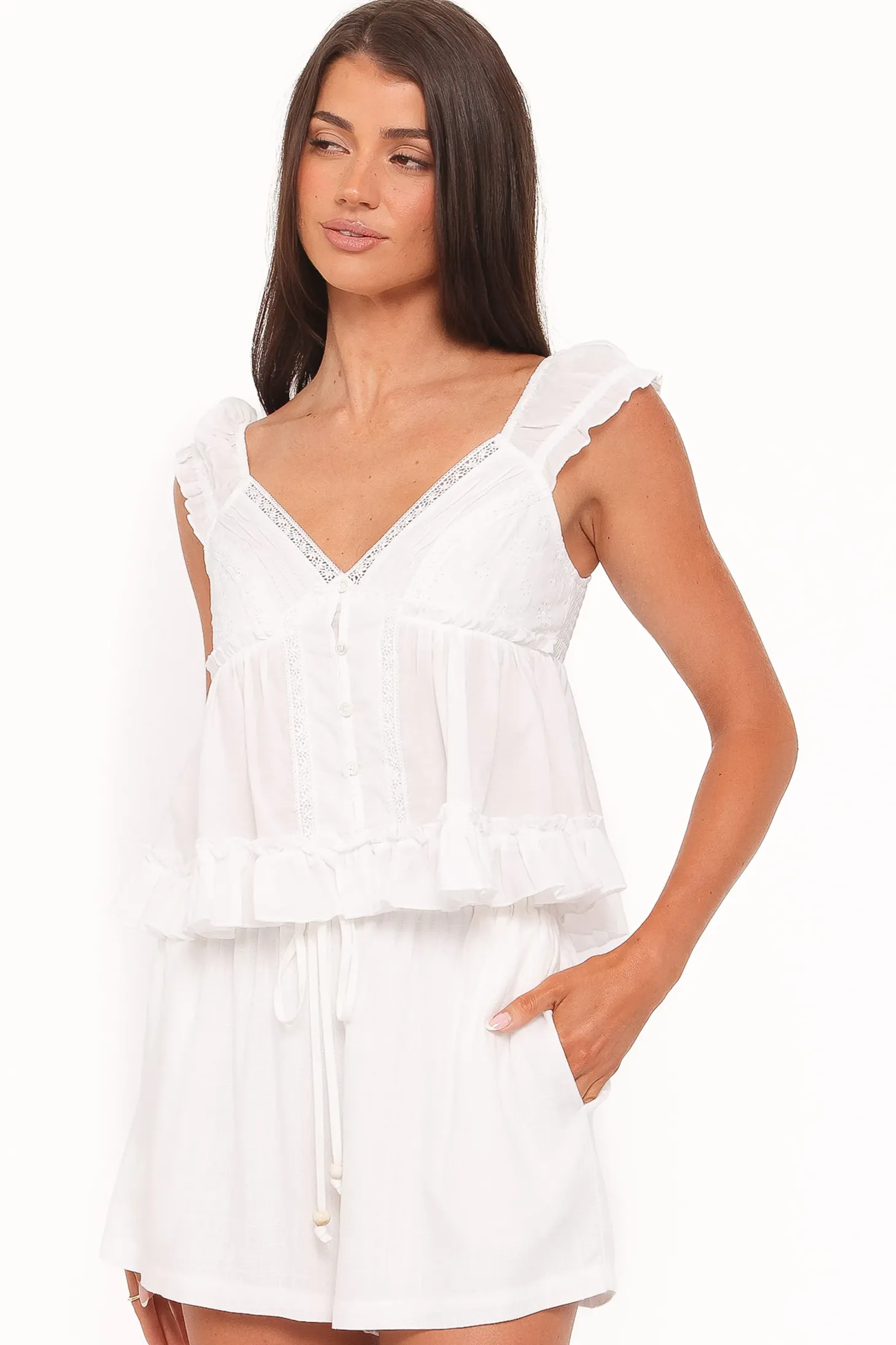 Daisy Cap Sleeve Top
