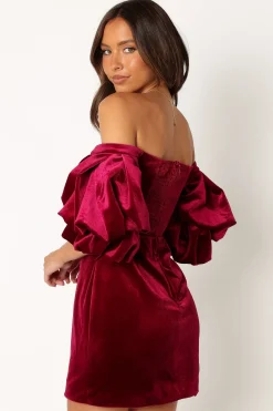 Dali Off Shoulder Velvet Mini Dress