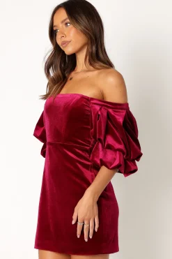 Dali Off Shoulder Velvet Mini Dress