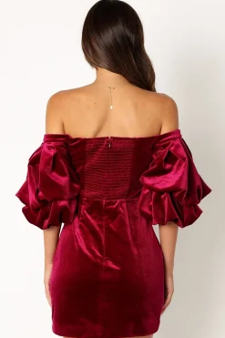 Dali Off Shoulder Velvet Mini Dress