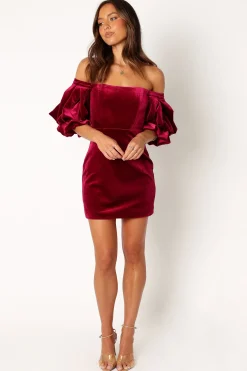 Dali Off Shoulder Velvet Mini Dress