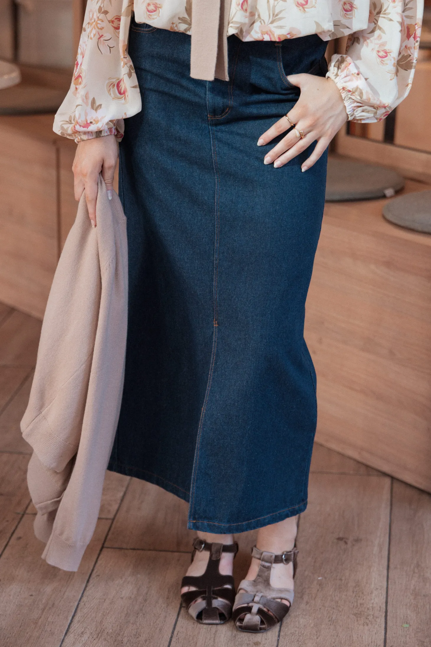 Dana Denim Midi Skirt