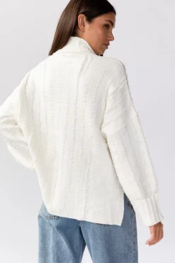 Dana Turtleneck Fringe Knit Sweater