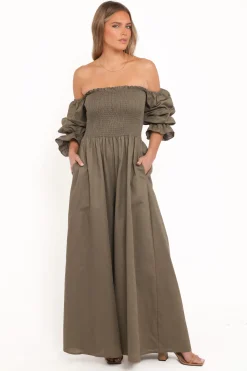 Domenica Shirred Long Sleeve Jumpsuit