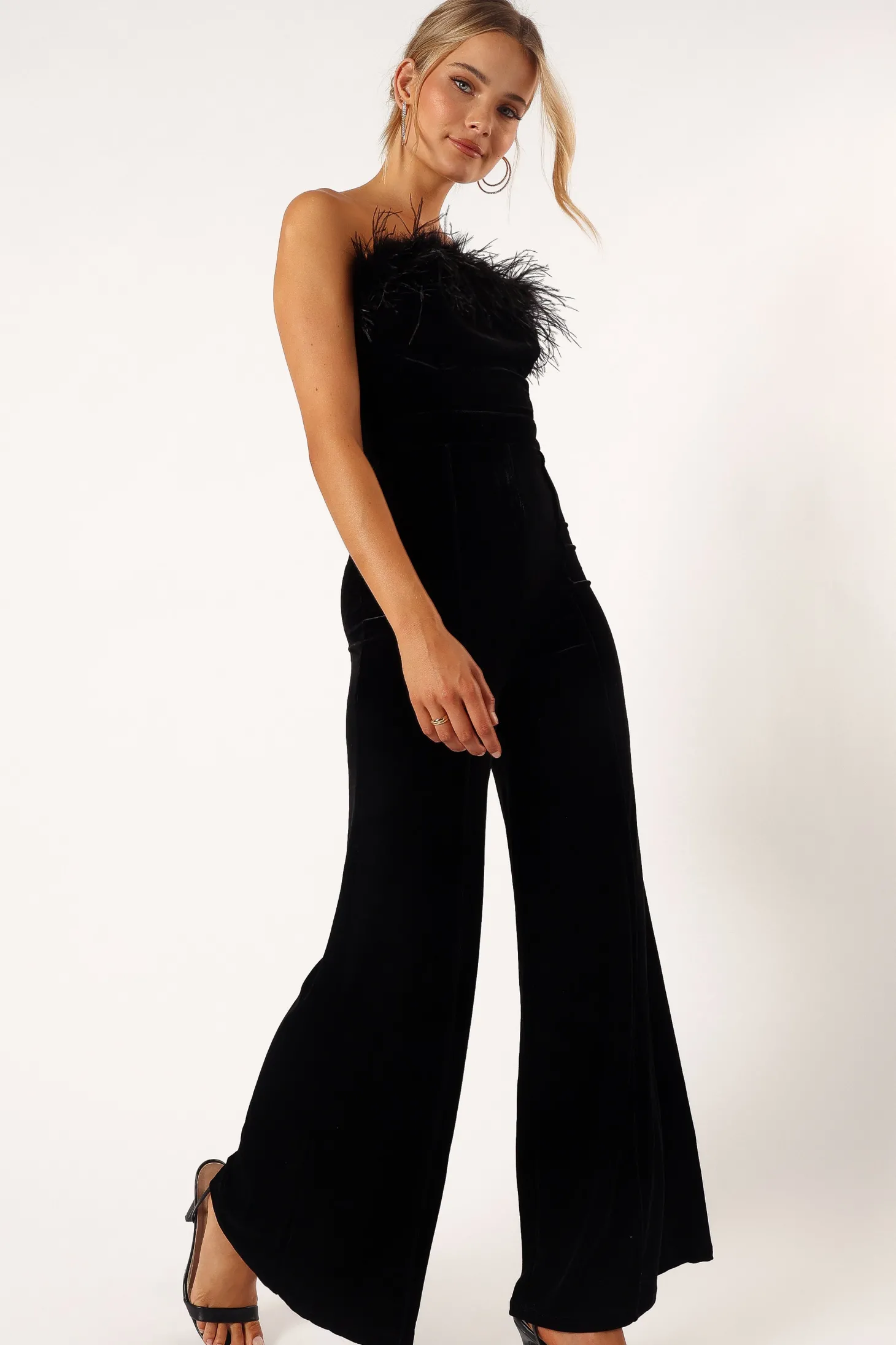 Donatella Feather Trim Jumpsuit