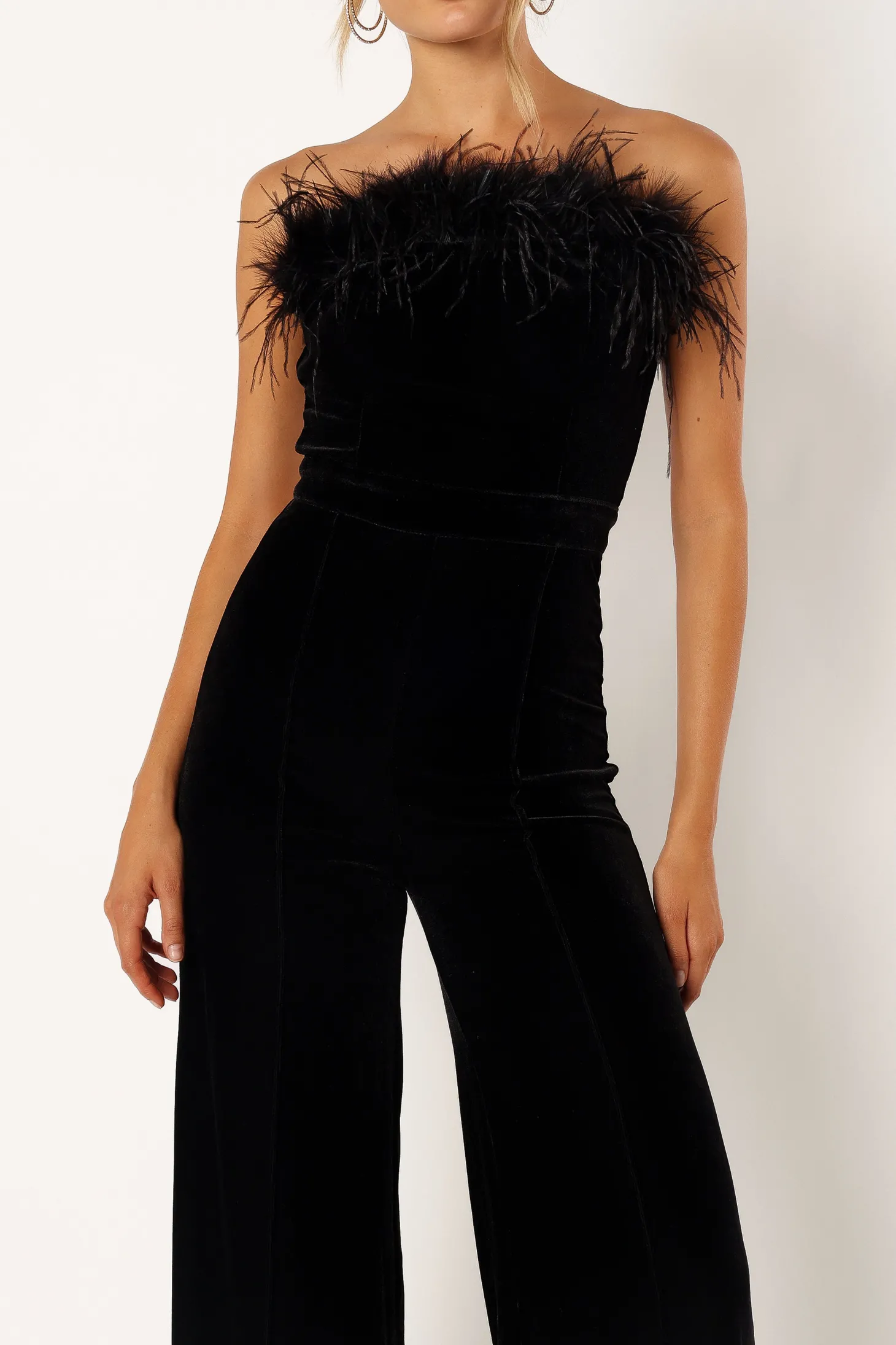 Donatella Feather Trim Jumpsuit