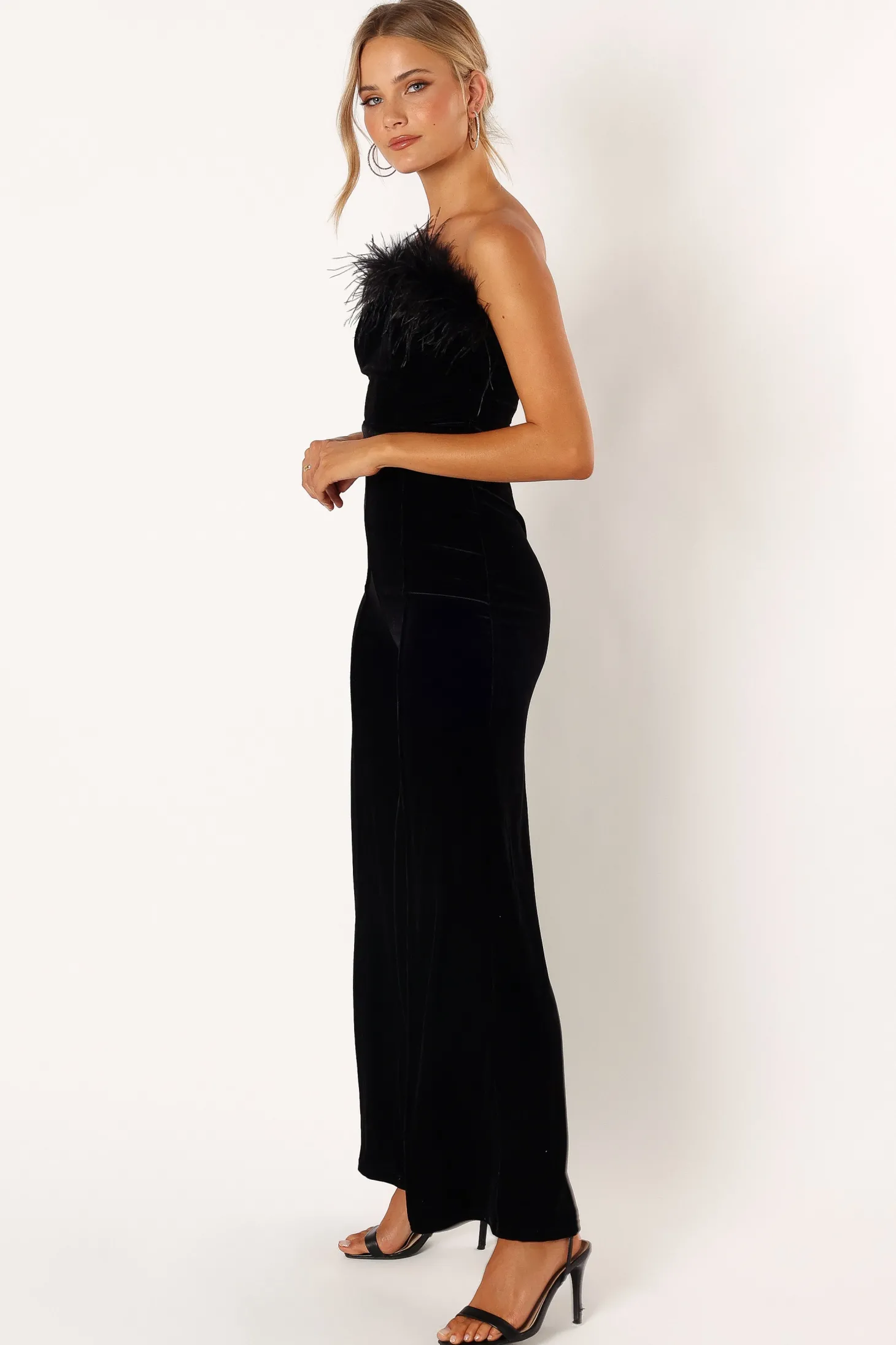 Donatella Feather Trim Jumpsuit