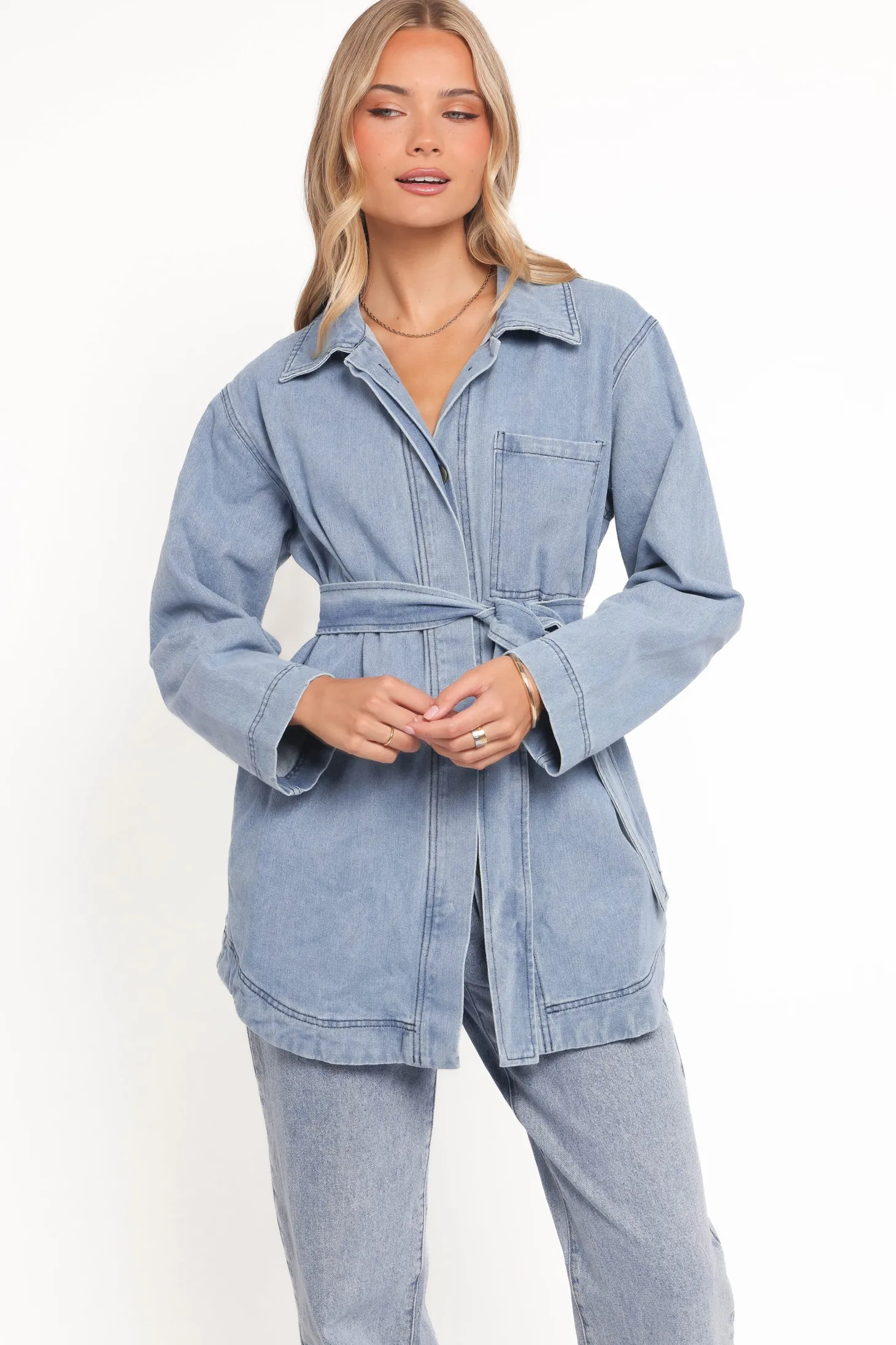 Donovan Denim Tie Jacket