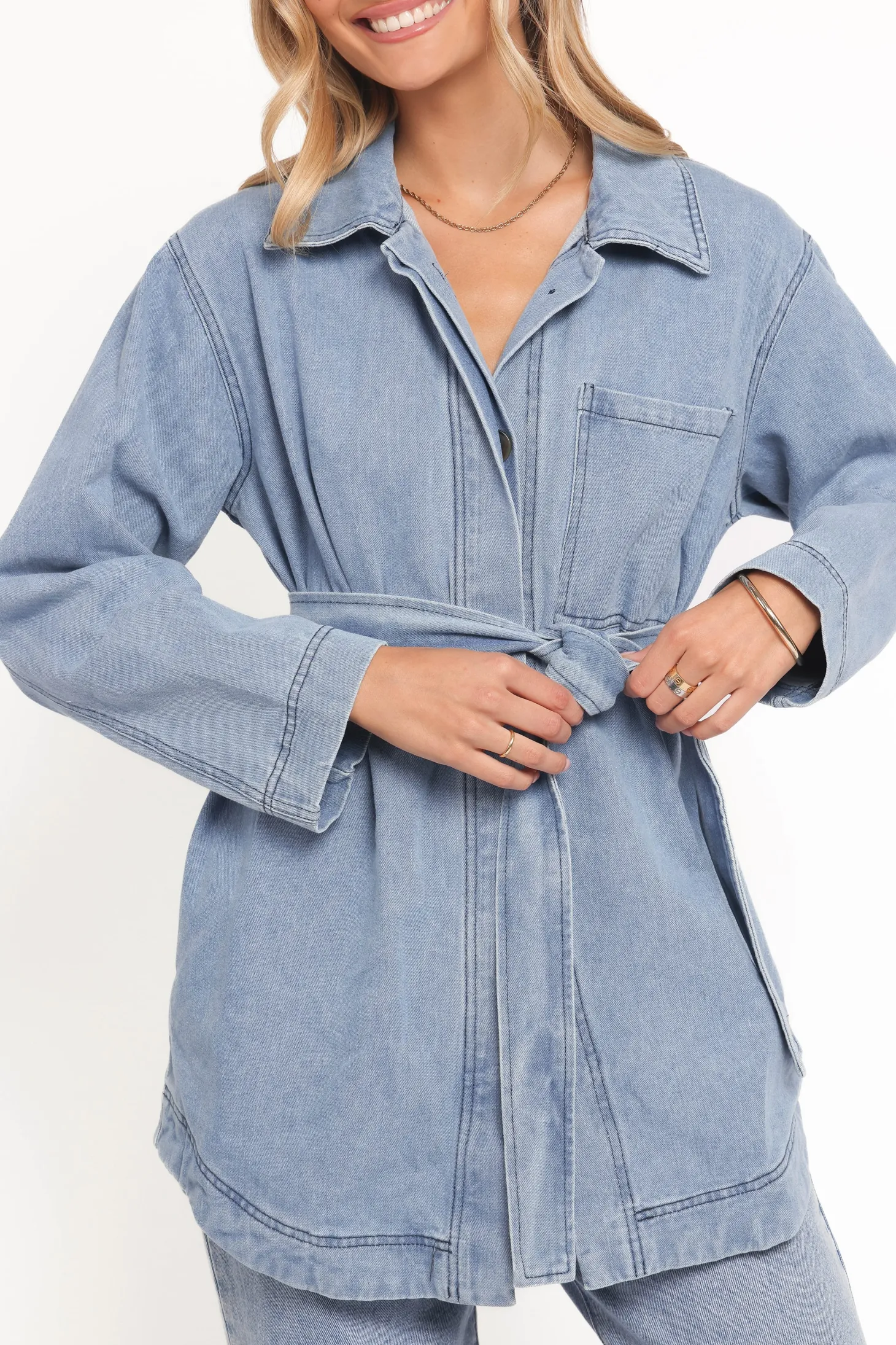 Donovan Denim Tie Jacket