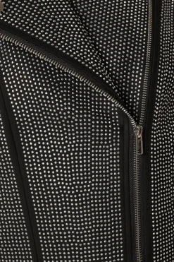 Elaina Crystal Studded Moto Jacket