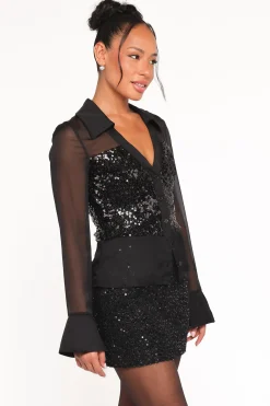 Eliana Sheer Sequin Blouse