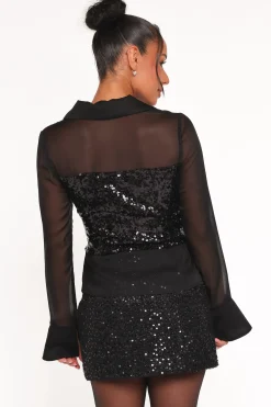 Eliana Sheer Sequin Blouse