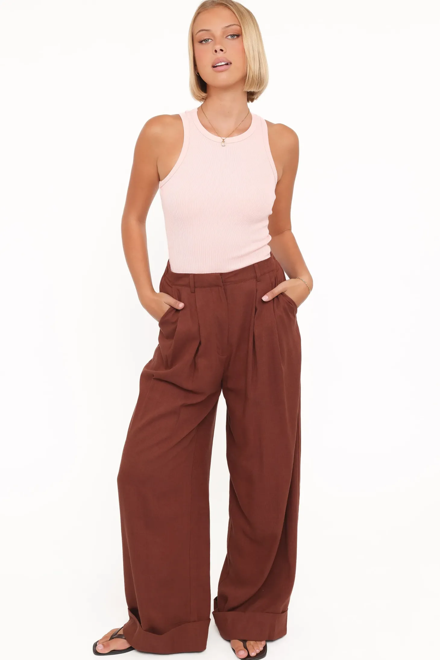 Elinor Cuffed Linen Pant