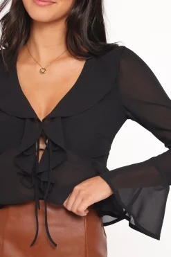 Elora Chiffon Ruffle Front Top