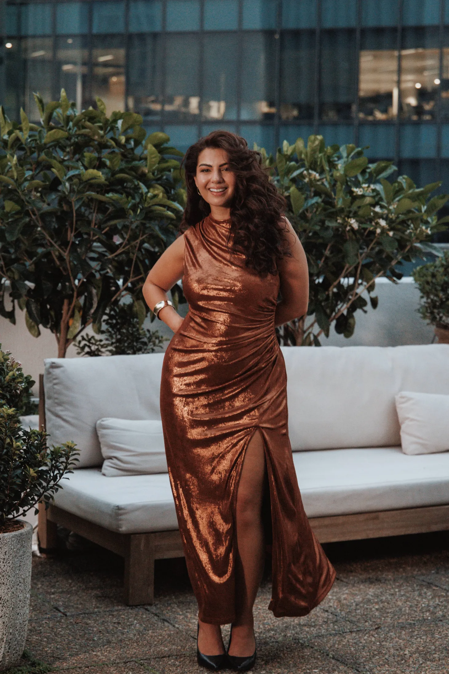 Emerie Sleeveless Metallic Maxi
