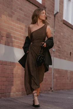 Emma One Shoulder Midi Dress