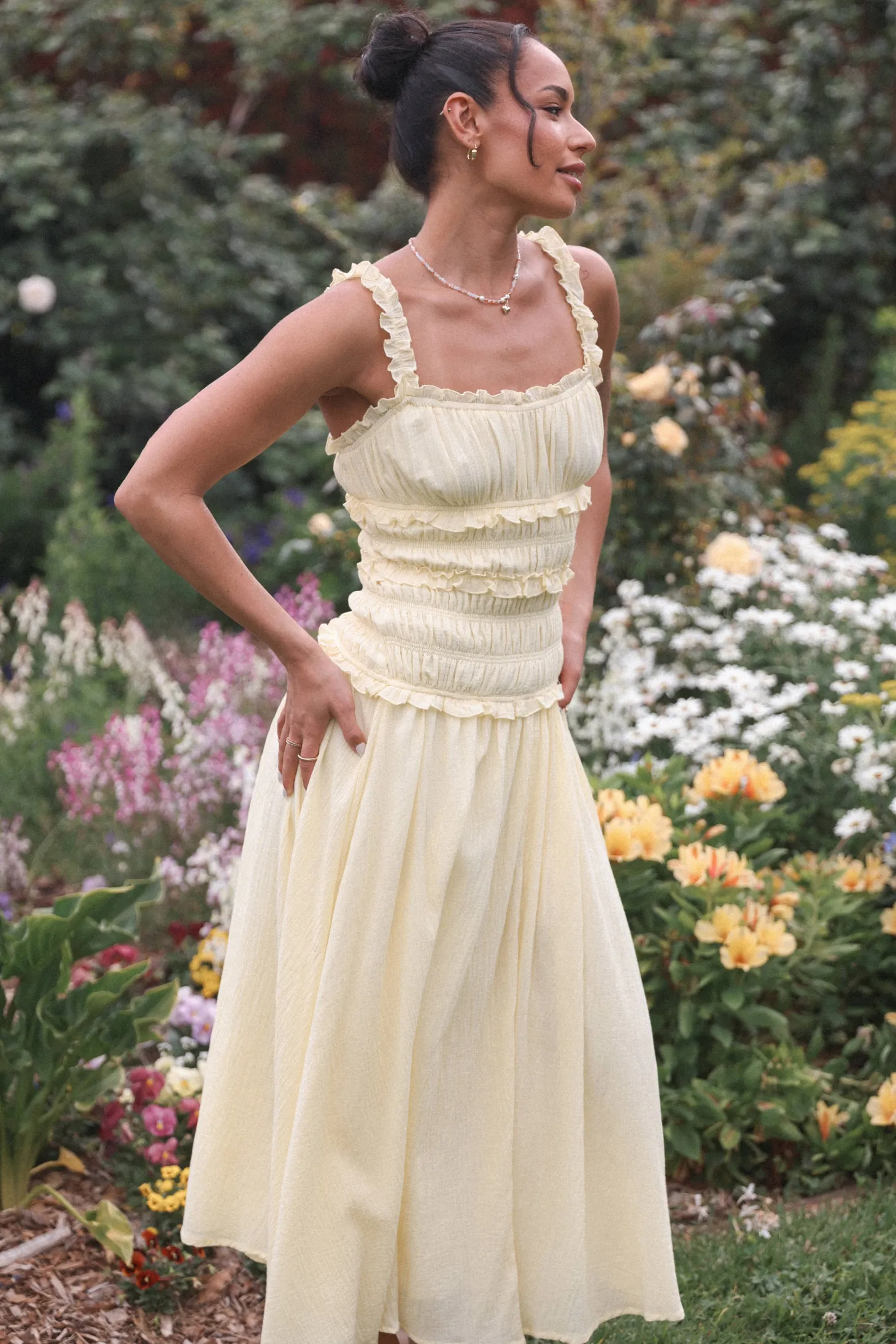 Enola Gather Midi Dress