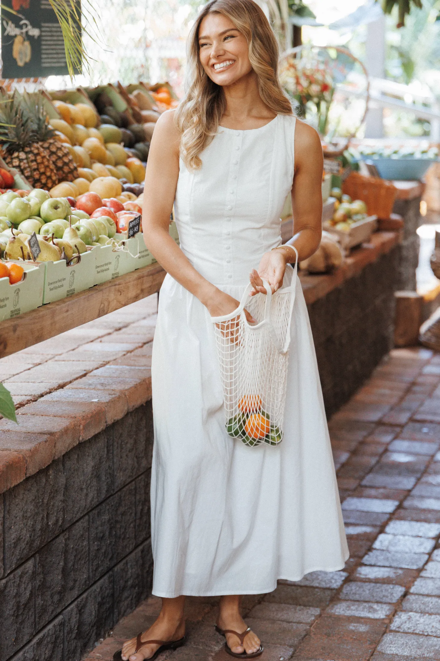 Evie Button Front Maxi Dress