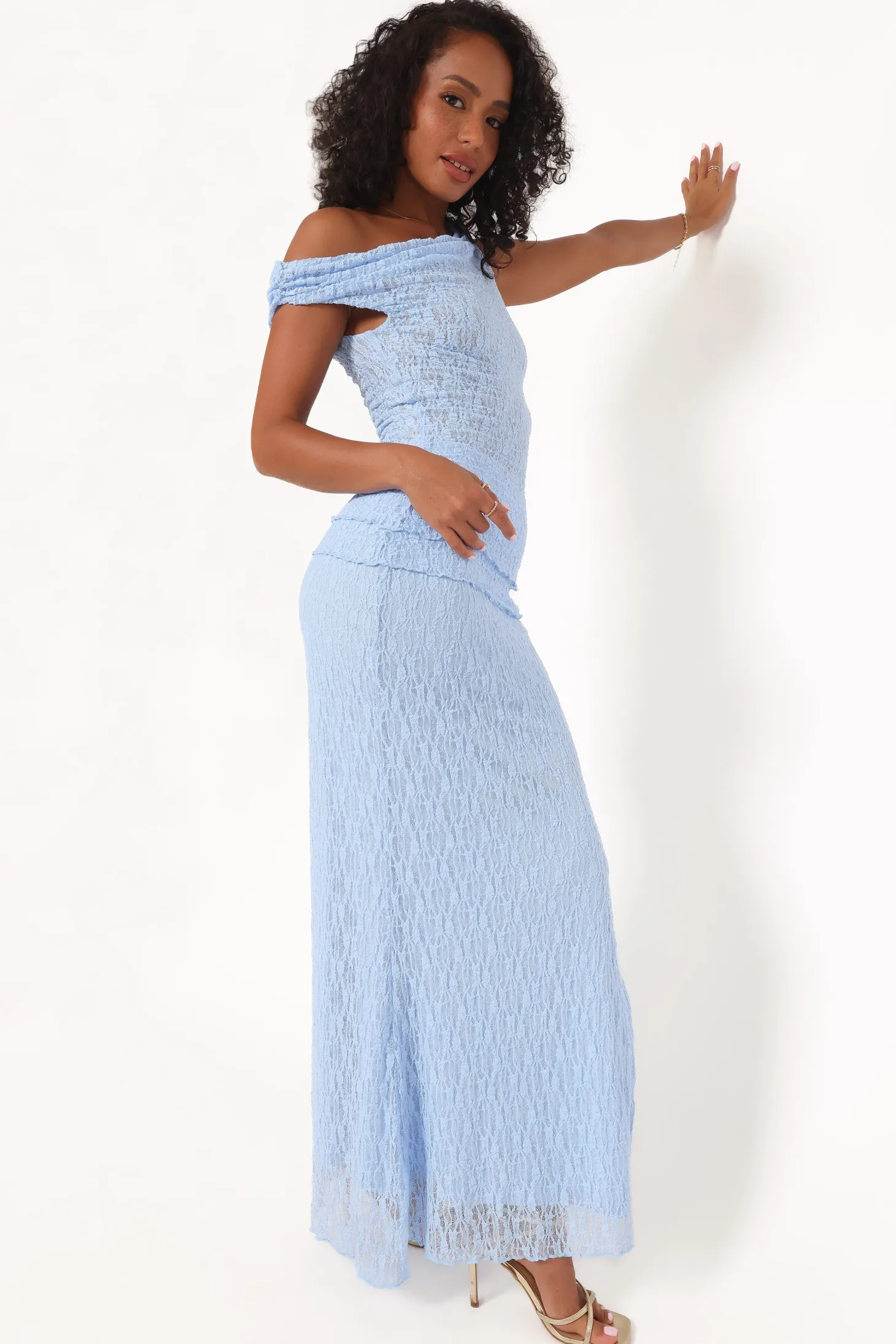 Faeriel Off Shoulder Lace Knit Top