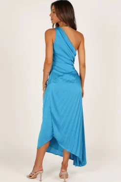 Flin Pleated One Shoulder Midi Dress