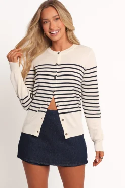 Gavi Button Front Striped Cardigan