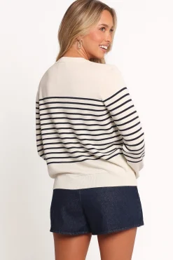 Gavi Button Front Striped Cardigan