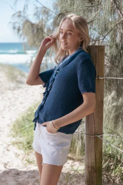 Gemma Short Sleeve Bow Cardigan