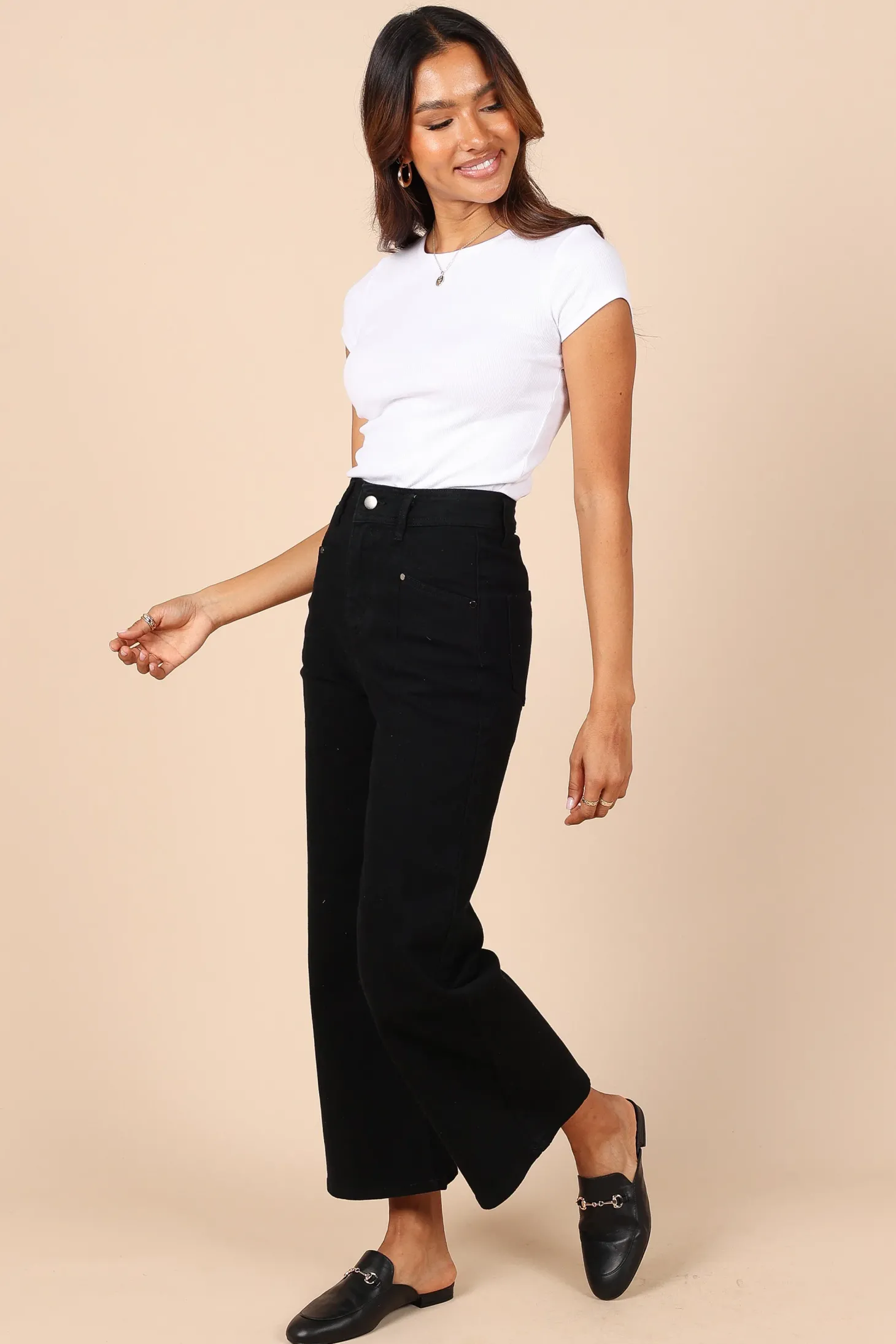 Georgette High Waisted Straight Leg Pants