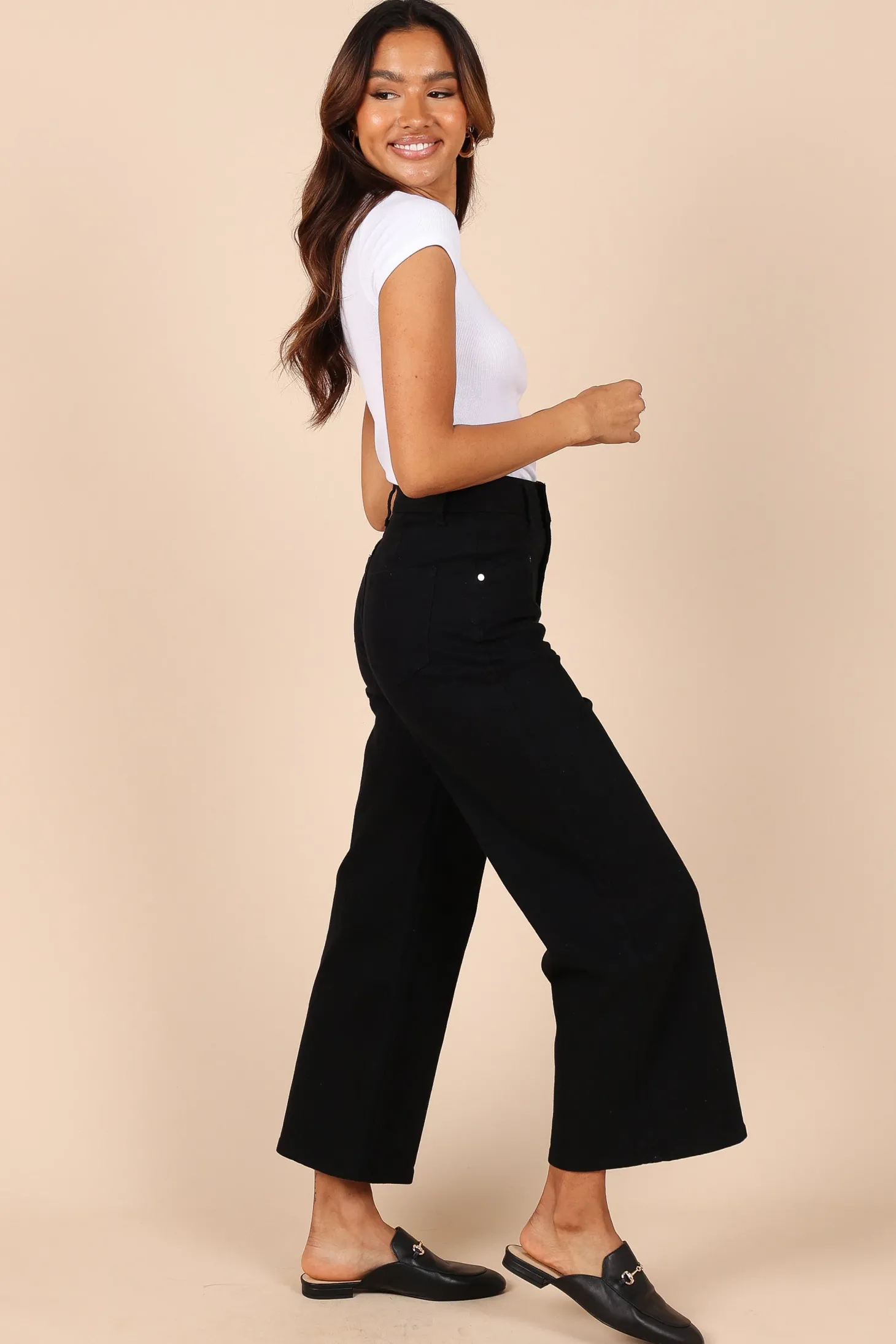 Georgette High Waisted Straight Leg Pants