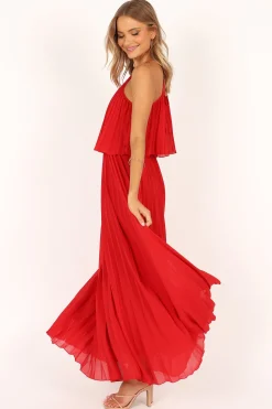 Gia Pleated Halterneck Maxi Dress