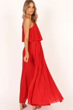 Gia Pleated Halterneck Maxi Dress