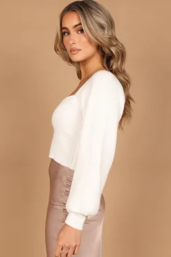Gia Sweetheart Neck Bell Sleeve Knit Sweater