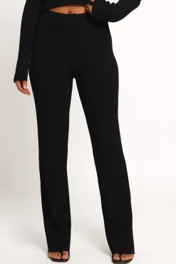 Gindie Ribbed Knit Off The Shoulder Pant Set