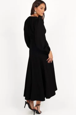 Ginnee Puff Sleeve Cutout Midi Dress