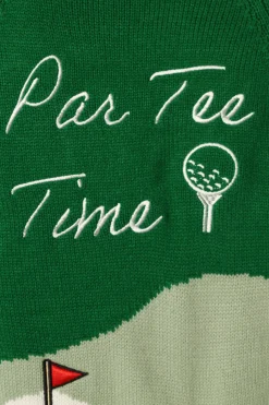 Golf Embroidered Patch Button Front Cardigan