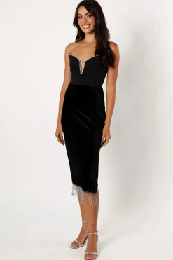 Greta Velvet Fringe Skirt