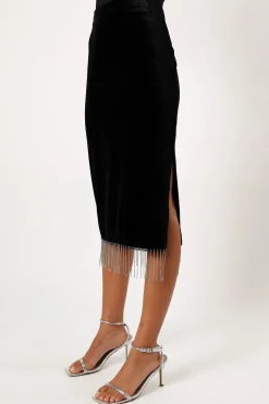 Greta Velvet Fringe Skirt