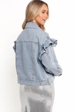 Hadley Ruffle Sleeve Denim Jacket