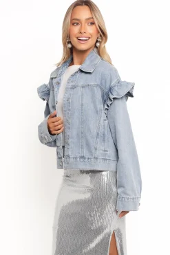 Hadley Ruffle Sleeve Denim Jacket