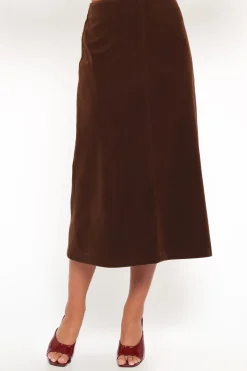 Halina Velvet Midi Skirt