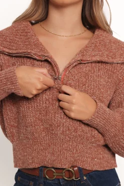 Hallow Collar Quarter Zip Sweater
