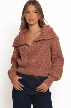 Hallow Collar Quarter Zip Sweater