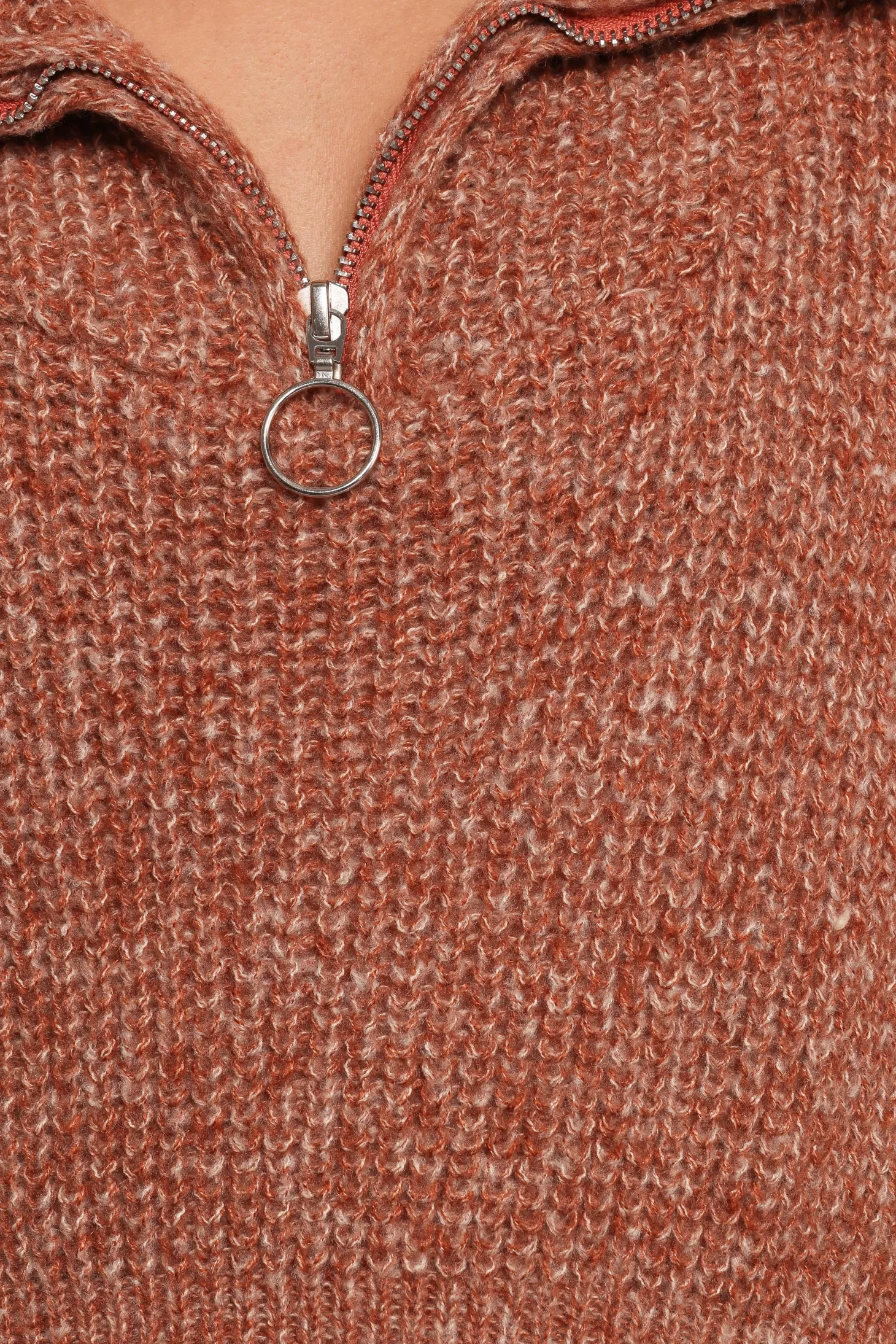 Hallow Collar Quarter Zip Sweater
