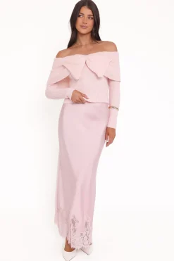 Helene Bow Off Shoulder Knit Sweater