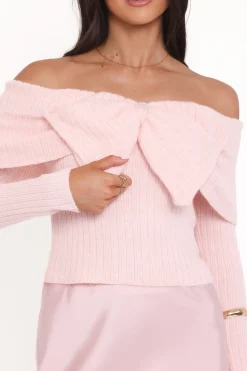 Helene Bow Off Shoulder Knit Sweater