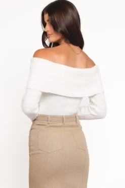 Helene Bow Off Shoulder Knit Sweater