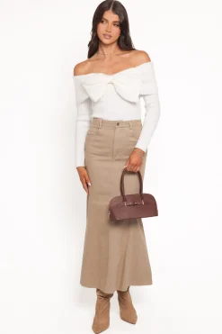 Helene Bow Off Shoulder Knit Sweater