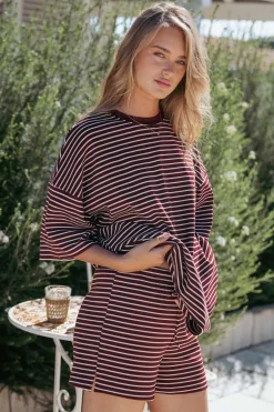 Hellen Stripe Short Set